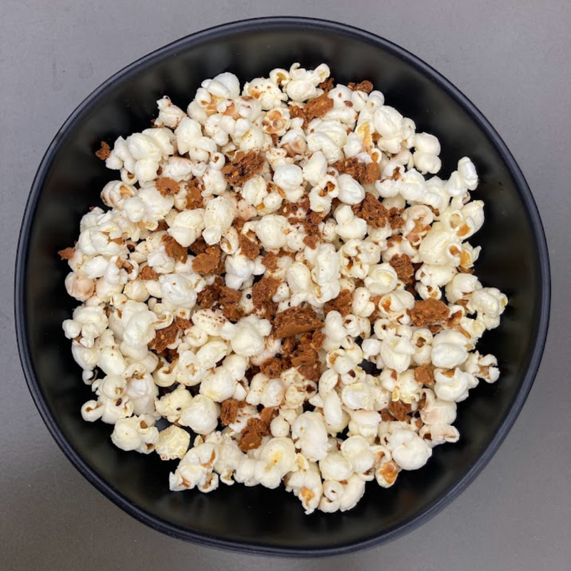 Popcorn mixed with Super Team protein bars