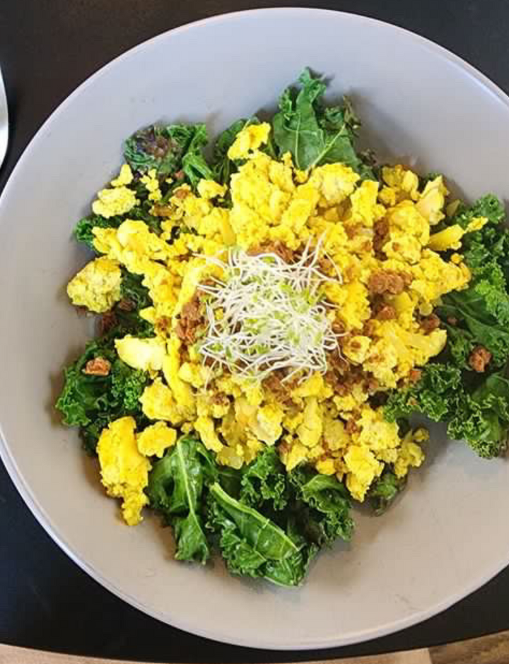 protein tofu + kale scramble (fan recipe) Super Team