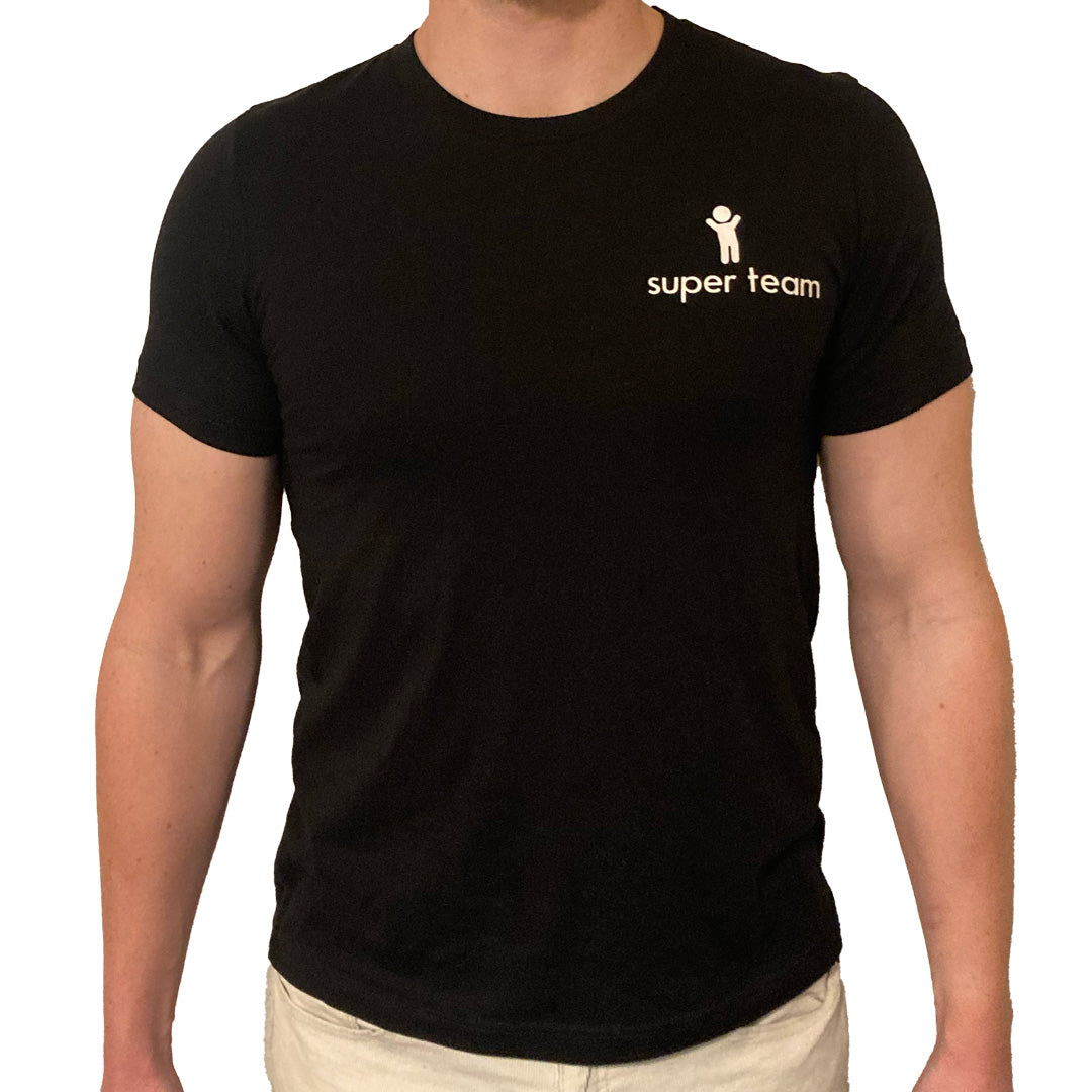 Super Team Black T-Shirt with White Logo