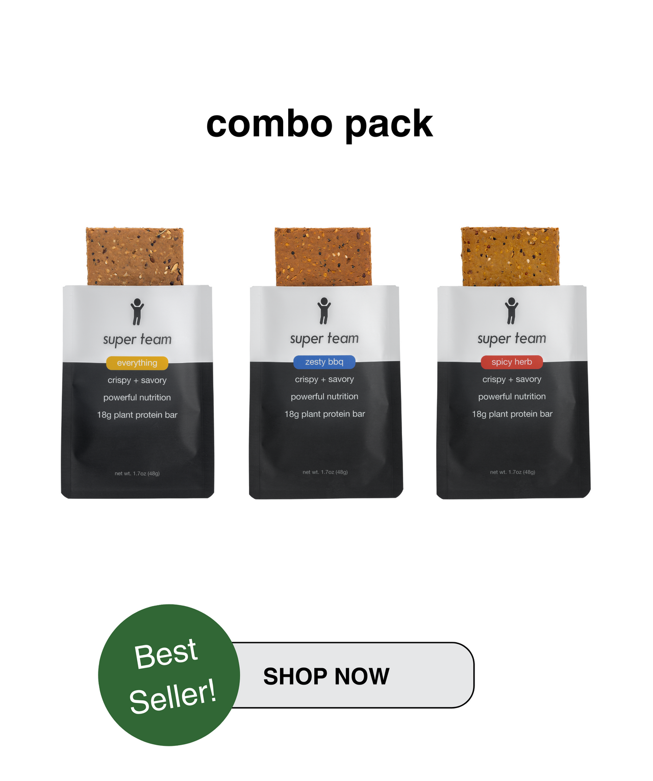 Super Team Savory Protein Bar Combo Pack